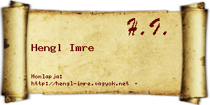 Hengl Imre névjegykártya